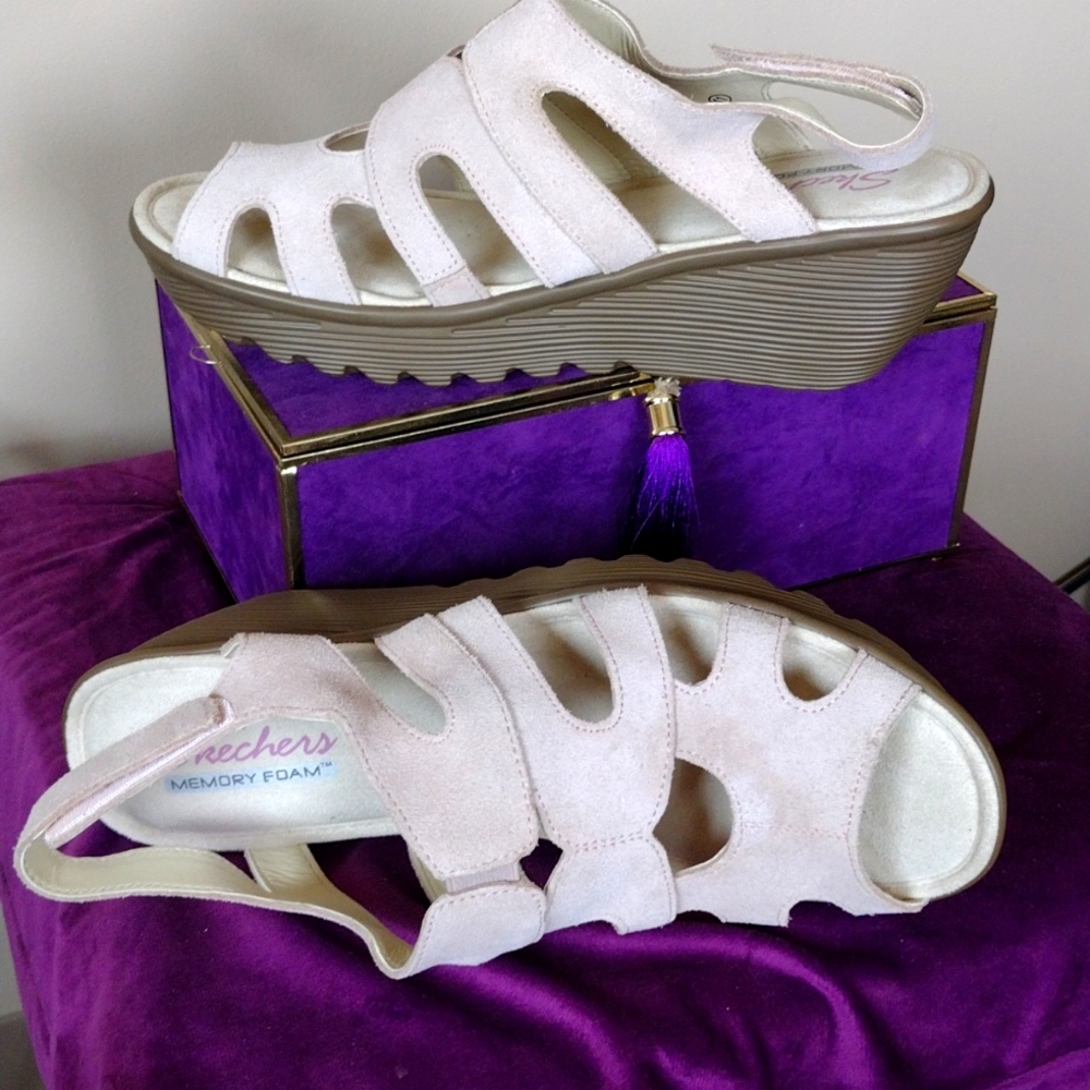 QVC New Sketcher's Memory Foam Wedge Shoes